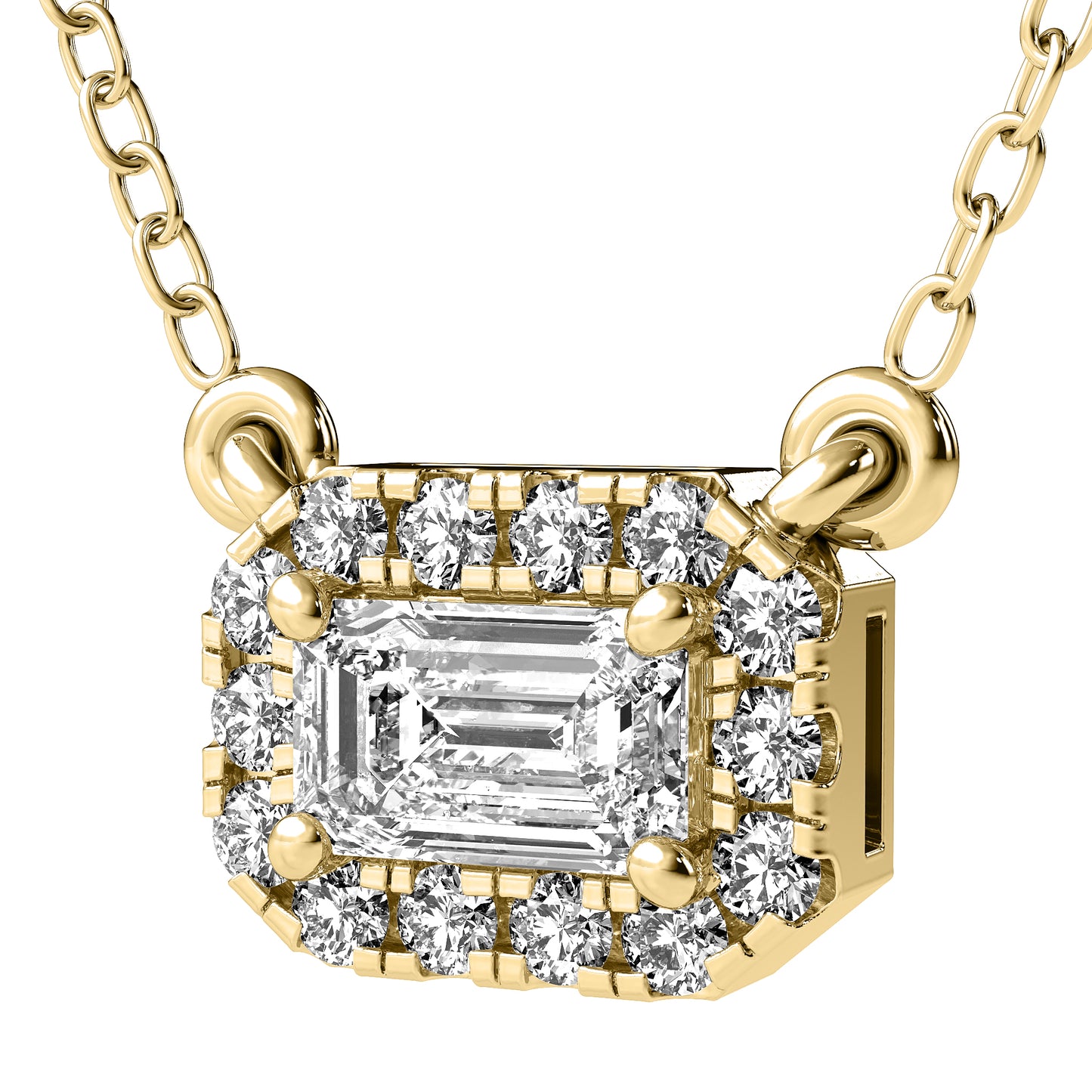 Emerald Cut Diamond With Halo