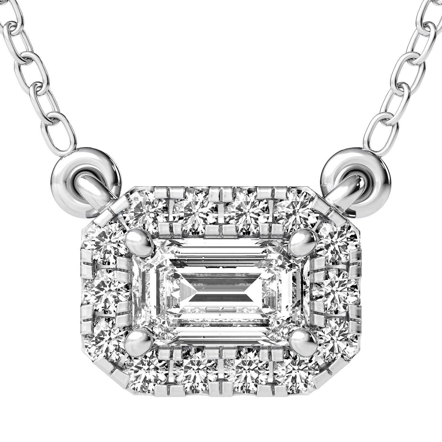 Emerald Cut Diamond With Halo