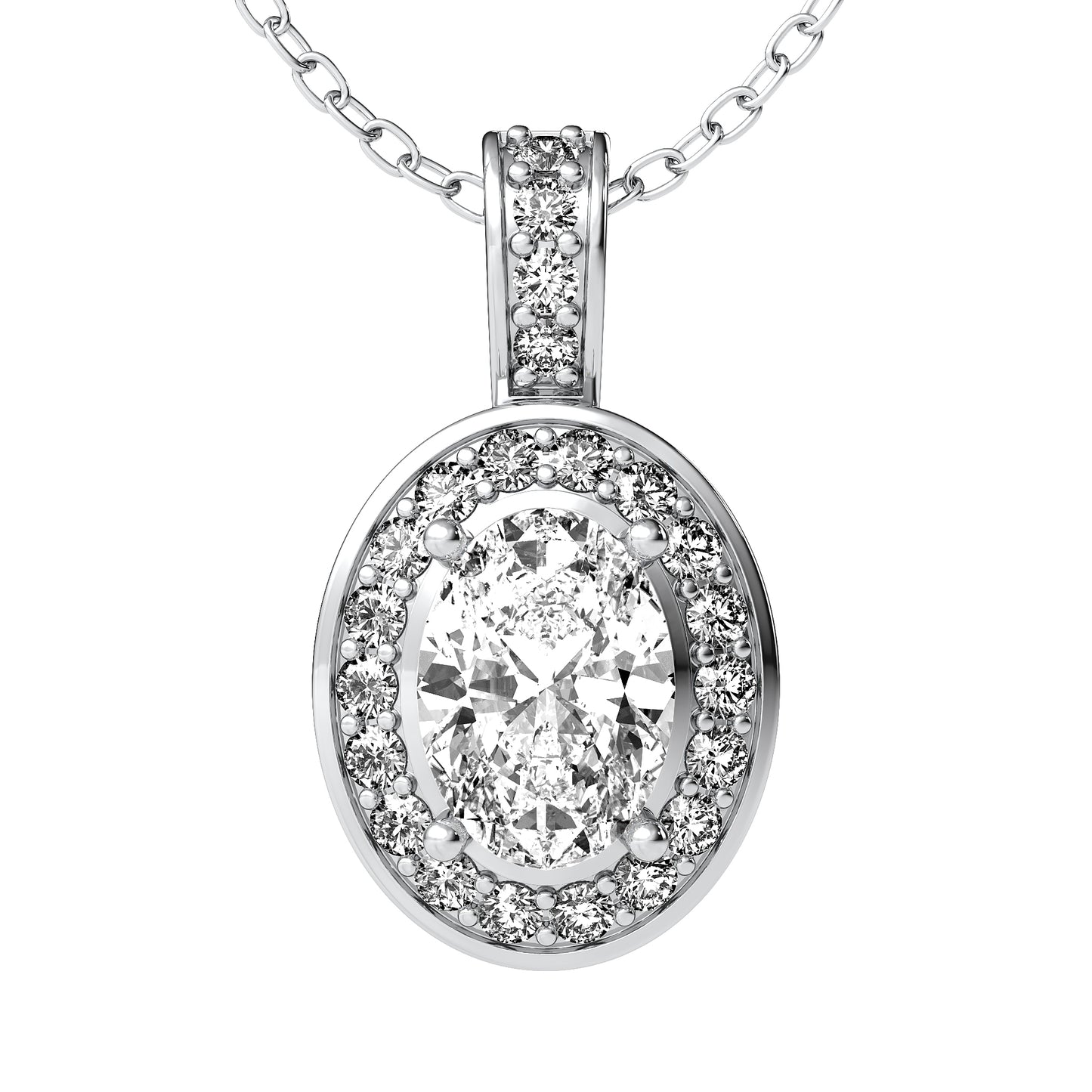 Oval Diamond Pendant