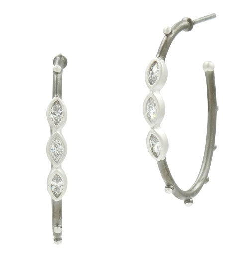 Oval Marquise Hoop Earrings