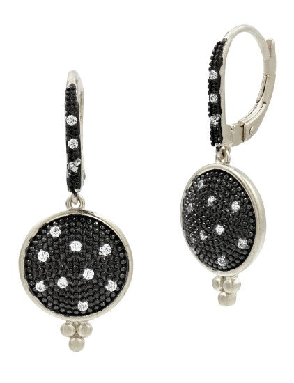 Pavé Disc Lever Back Earring