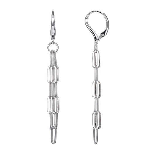 Sterling Silver Earrings made with Paperclip Chain