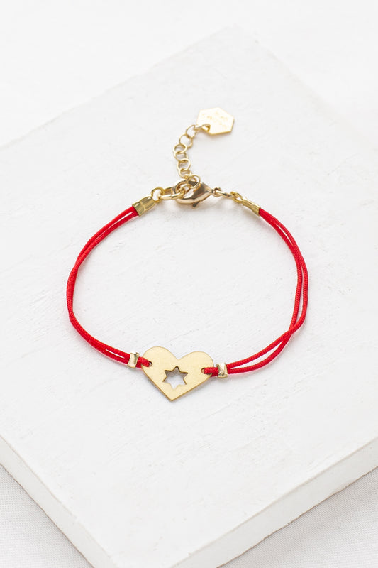 ISRAEL AT HEART BRACELET RED GOLD