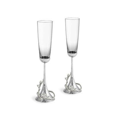 White Orchid Toasting Flutes