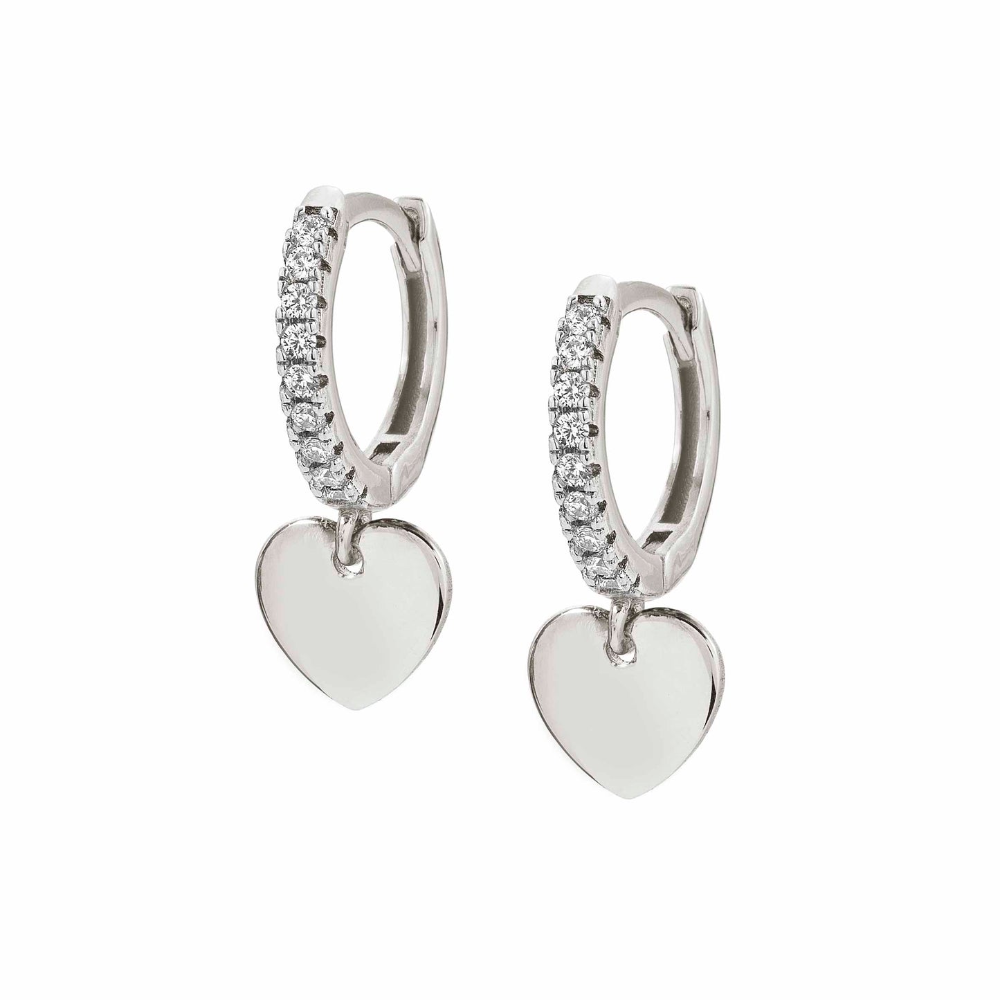 Chic & Charm Sterling Silver Earring With Hanging Heart