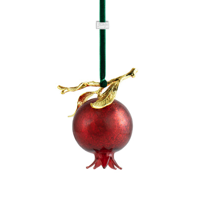 Pomegranate Glass Ornament - Red