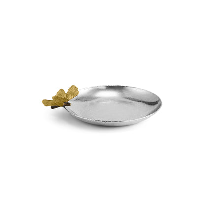 Butterfly Ginkgo Round Trinket Tray