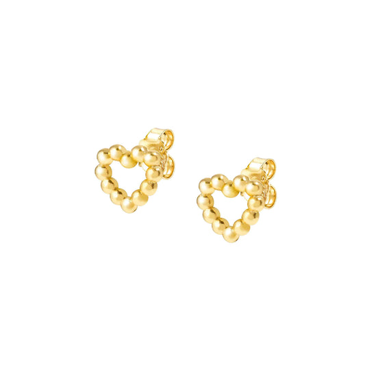 Lovecloud Heart Post Earrings 24 Karat Gold Plated