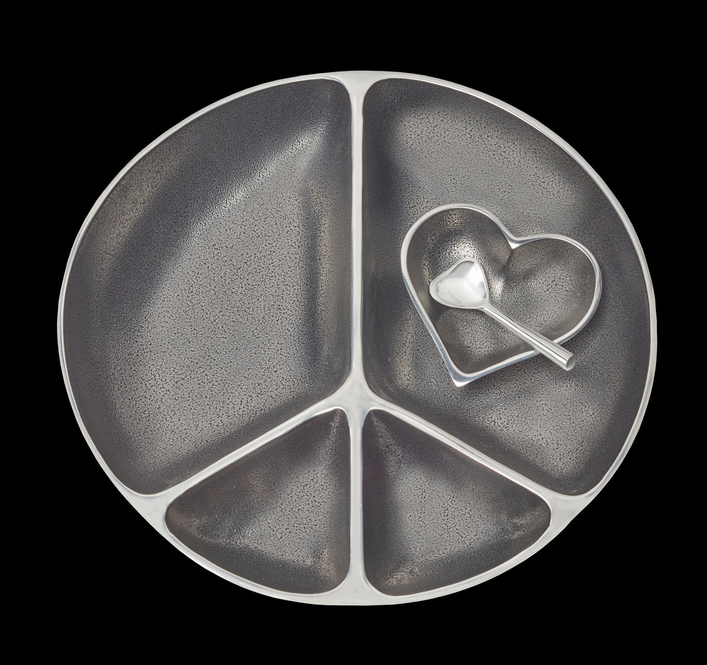 Serving Peace Chip and Dip Bowl with Heart Dish and Heart Spoon