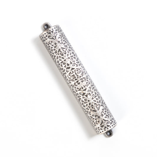 Bible-style mezuzah - Blackened Silver