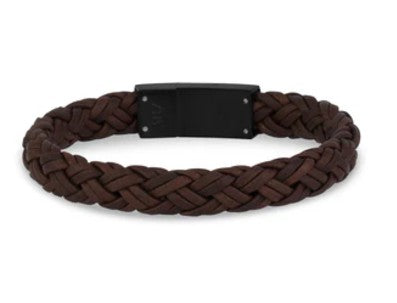 FLAT BRAIDED LEATHER BRACELET (10MM)