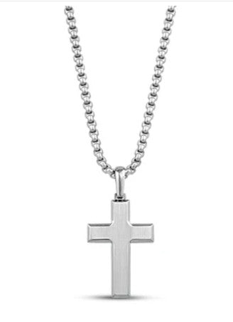 BEVELED EDGE CROSS PENDANT