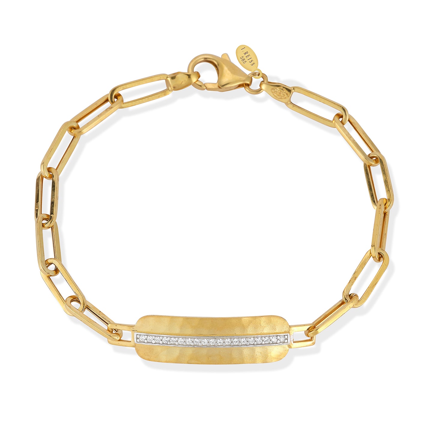 14 Karat Yellow Gold Open Link Bar Bracelet