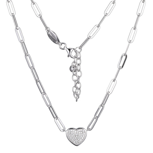 Sterling Silver Closed Heart Necklace