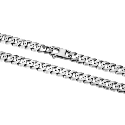 Italian Chain Brushed Gunmetal Curb Chain Necklace - 20"