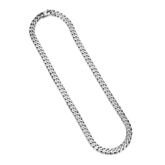 Italian Chain Brushed Gunmetal Curb Chain Necklace - 20"