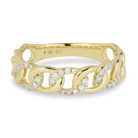 14 Karat Yellow Gold Ring With Diamonds