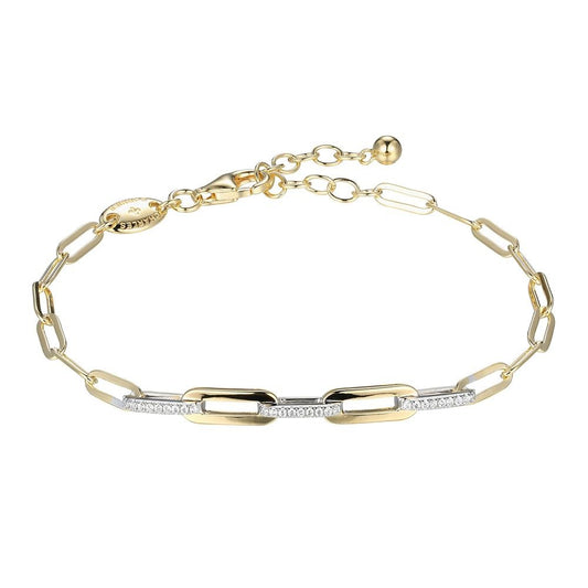 Sterling Silver Gold Plated Bracelet made with Paperclip Chain