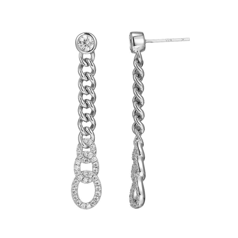 Sterling Silver Earrings made with Curb Chain