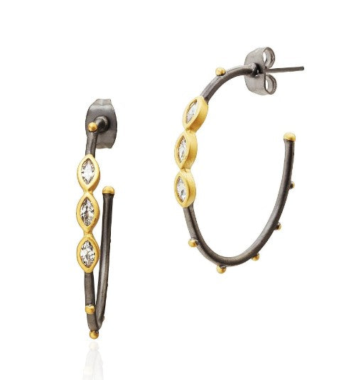 Oval Marquise Hoop Earrings