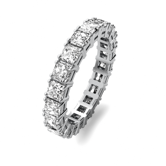 Princess Cut 4 Prong Eternity Band