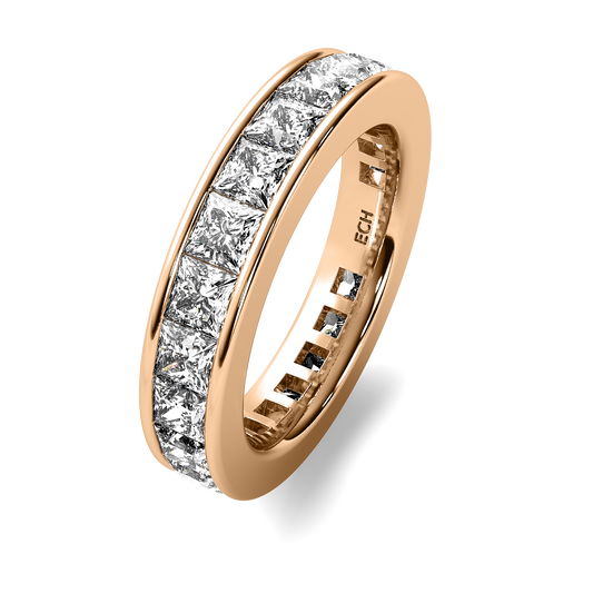 Princess Cut Channel Set Eternity Band