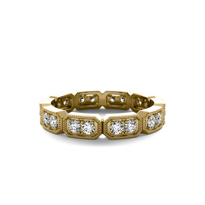 Round Channel Beaded Eternity Band