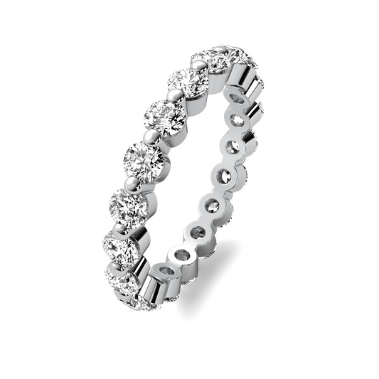 Round Diamond Single Prong Eternity Band