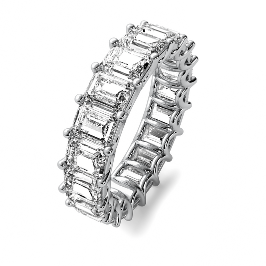 Emeral Cut U Shape Eternity Band