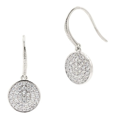 Pavé Disc Hook Earring